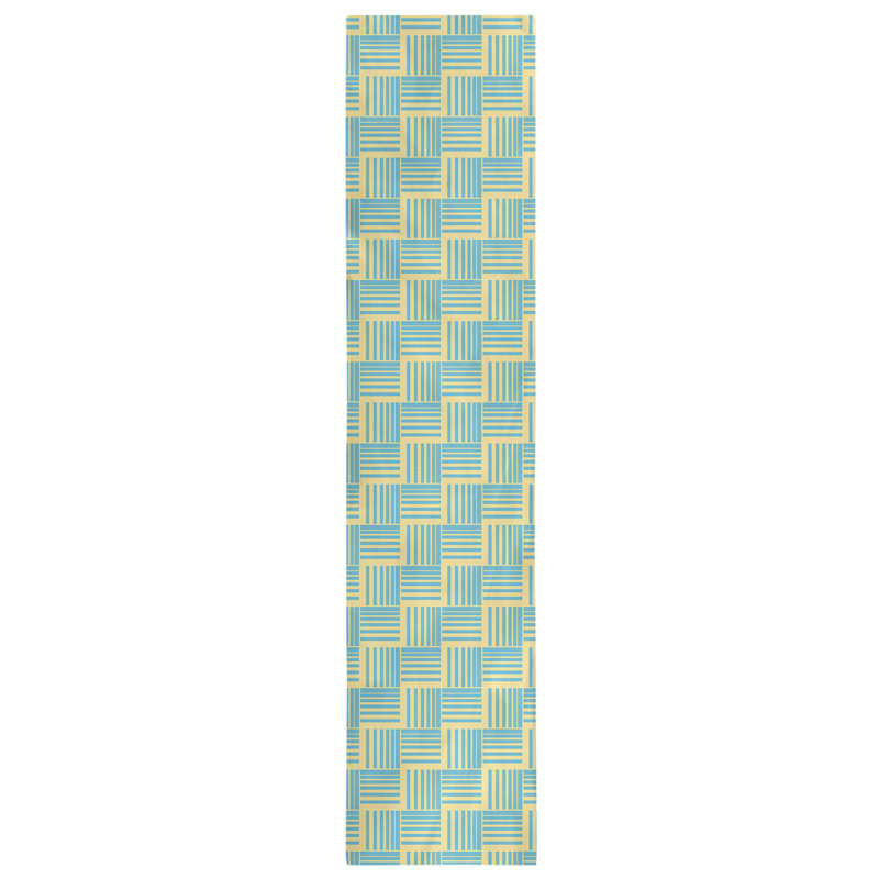 Fractured Stripes Table Runner, 16" x 90", Yellow/Teal