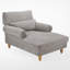 Chaise longue rembourrée avec dossier réglable