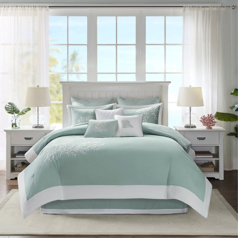 Édredon simple en coton avec coussins de lit et taies décoratives, Édredon simple + 3 pièces supplémentaires