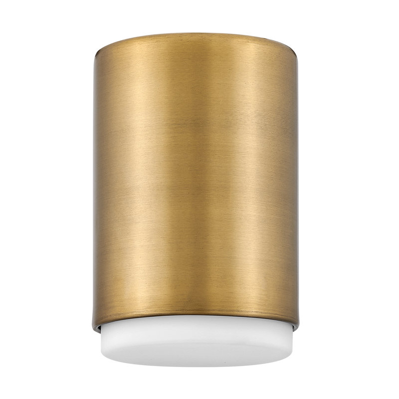 Fitzgerald Steel Flush Mounted Sconce, Lacquered Brass, Brass