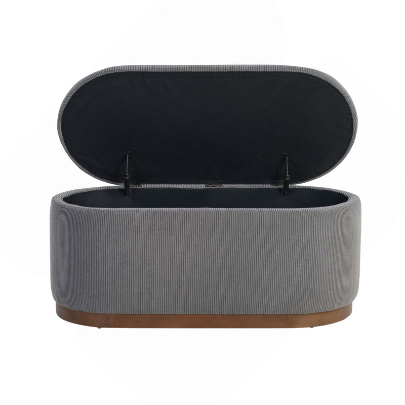 Banc de rangement en velours côtelé à plateau relevable avec siège rembourré en mousse