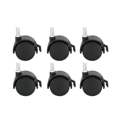 Locking Casters for Upholstered Seating, 6-pack - Black