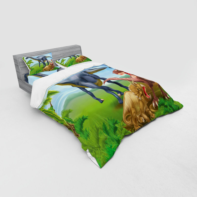 Ensemble de housse de couette en microfibre gris / jaune / vert, Housse de couette grand + 3 pièces supplémentair