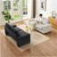 71"  Sofa Plush Corduroy Square Storage Armrest USB Port-18394115