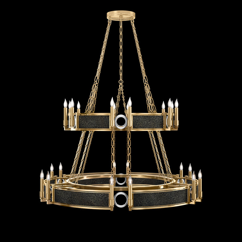Mirage 24 - Light Chandelier, Black Knight/Gold/Nickel