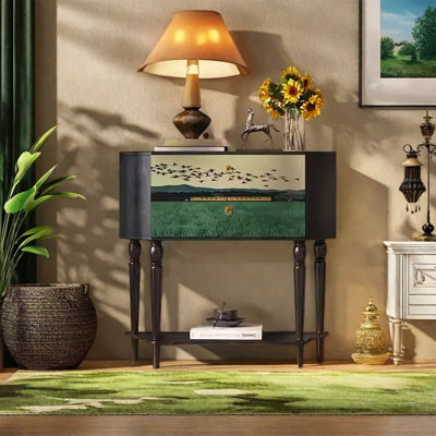 Armoire élégante en bois avec deux tiroirs