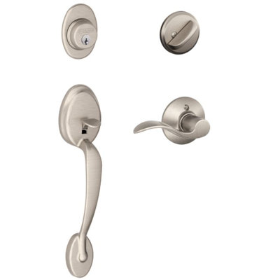 Plymouth Handle set with Deadbolt and Door Lever and Rosette