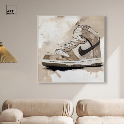Light Tans Sneaker Canvas Sneaker Wall Art by Art Remedy