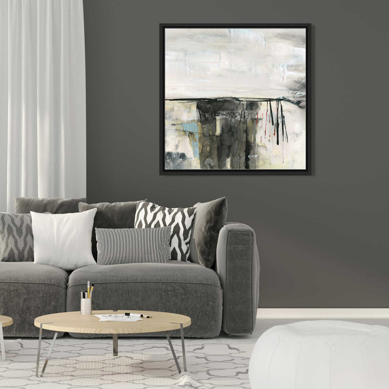 «Valley View II» par Susan Jill - Peinture, L 21,5 po x H 21,5 po, Cadre noir