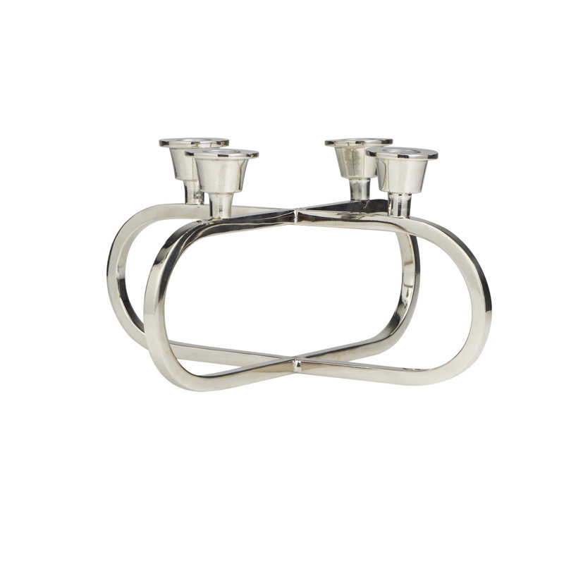 Bougeoir de table en aluminium 5,6 po Nara, Argent