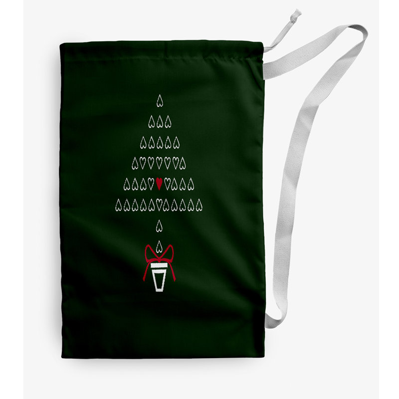 Sac à linge Hearty Holiday Christmas, Moyen (H 36 po x l 28 po), Noir