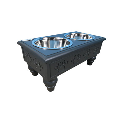 Console de repas surélevée en bois 2 bols pour animal de compagnie Sassy Paws