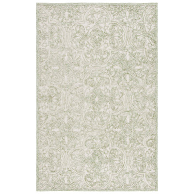 Tapis ivoire / vert Alfio Trace 101
