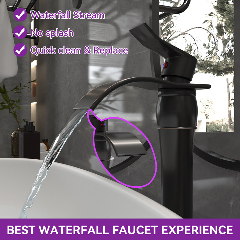 Single-Hole Single-handle Bathroom Faucet with Drain Assembly, Oil Rubbed Bronze