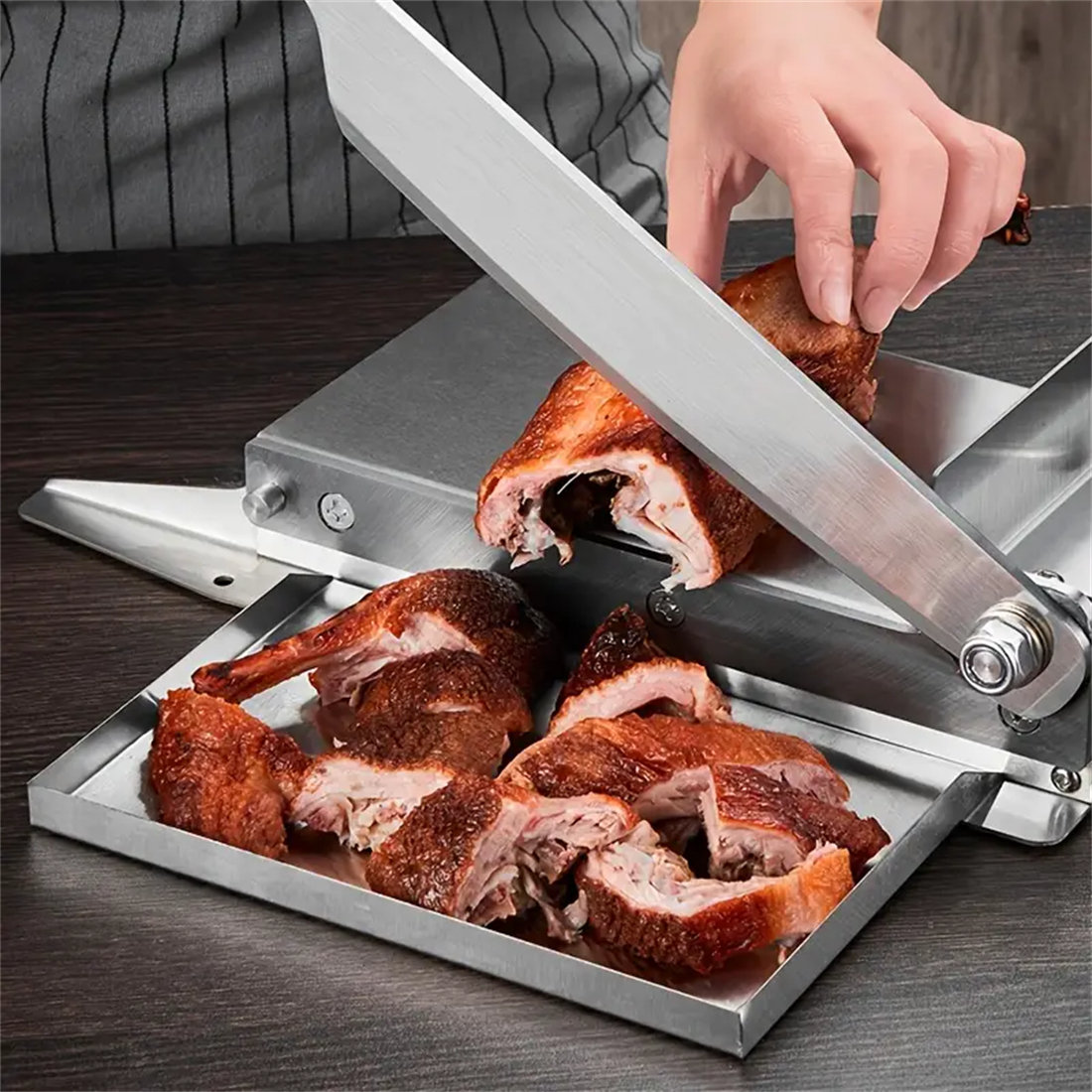 Manual Meat Slicer Meat Chopper Rib Chicken Bone Cutter Stainless Steel
