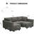 Kimbrel Small Sectional Sofa Modular U Shaped Couch 3 Seater Sectional Couch Convertible Chaise Ottoman With Storage-2088068233