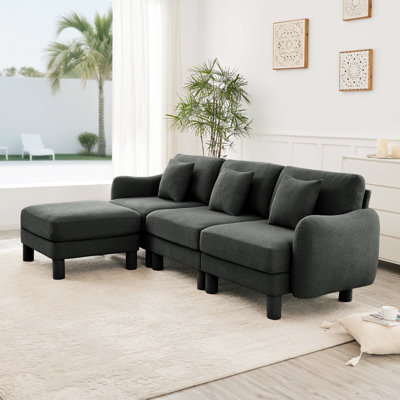 Canapé modulaire en L convertible en forme de L à 3 places Boucle