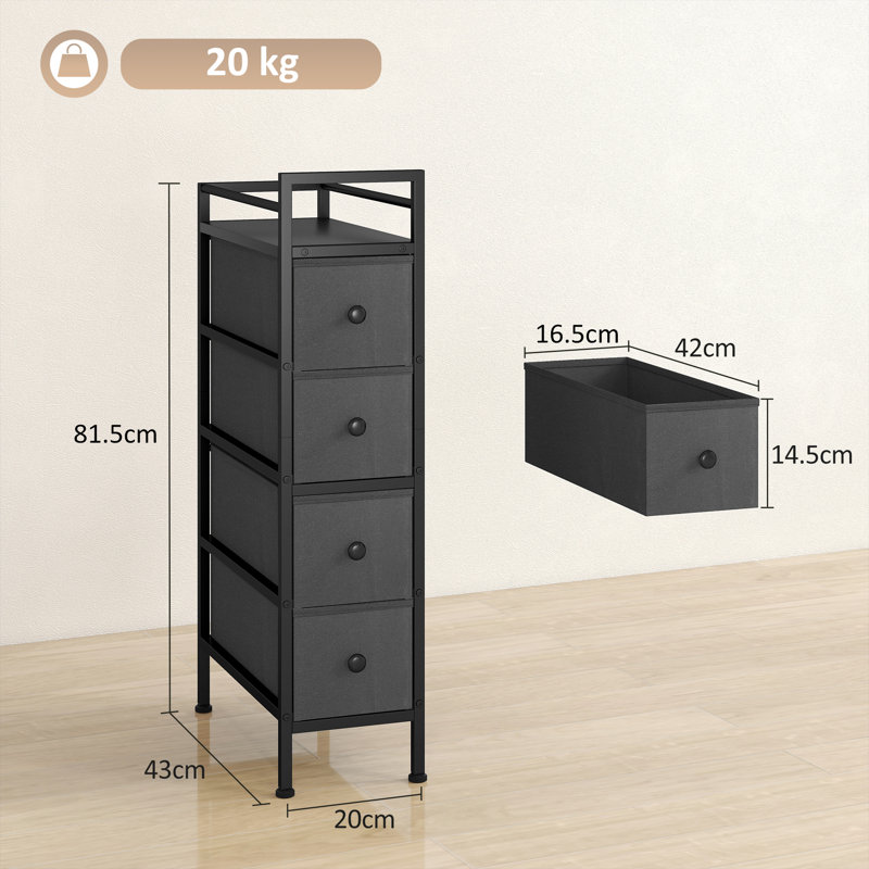 20cm W 4 - Drawer Chest of Drawers