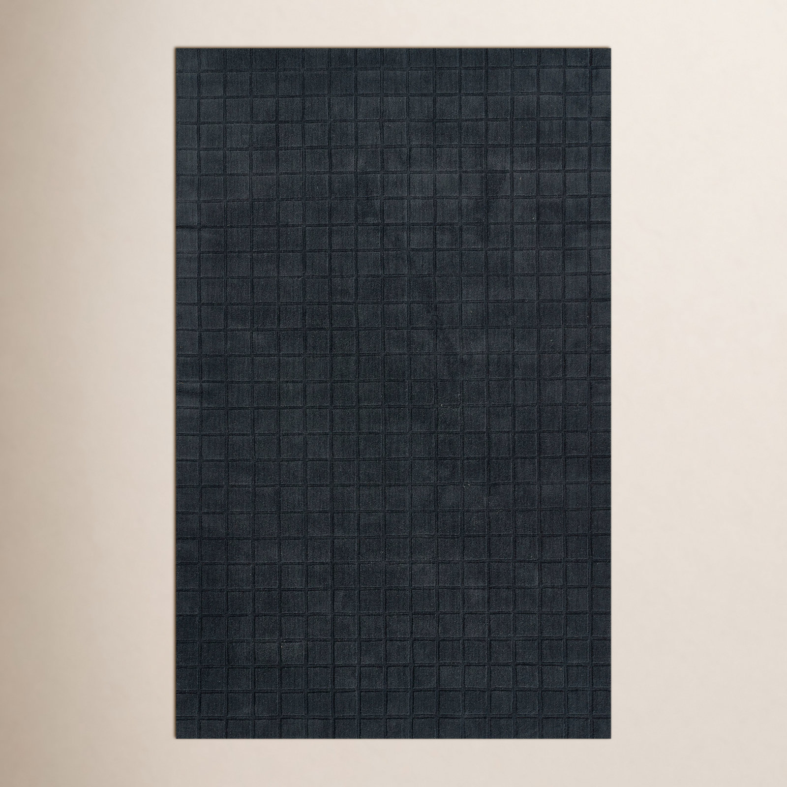 Meile Navy Hand-Loomed Geometric Wool Rug, Runner 2'3" x 8'