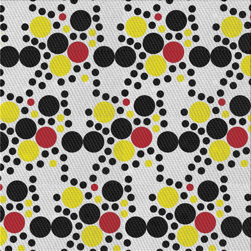 Tapis noir/jaune tissé à la machine, Carré 3 pi