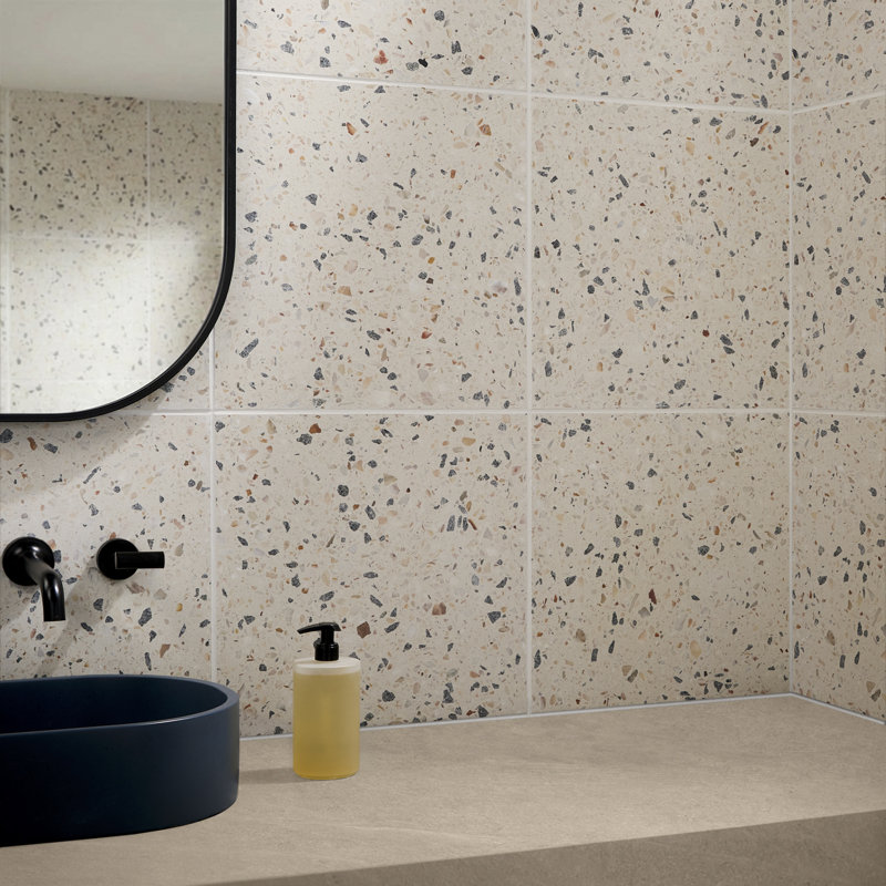 True Terrazzo 16x16 Polished Terrazzo Tile, Sonora Beige