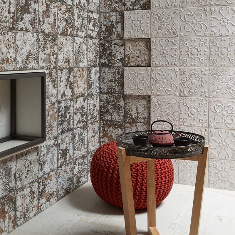 Aevum 8" x 8" Ceramic Metal Look Wall Tile