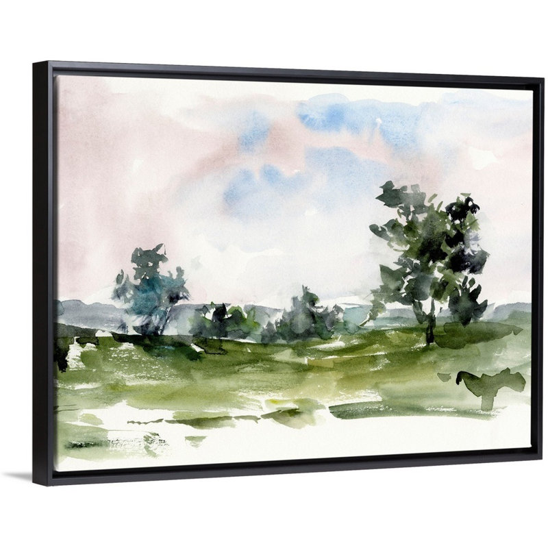 «Mauve Sunset II» par Ethan Harper - reproduction d'art, Cadre noir, H 14 po x l 18 po x P 1,75 po