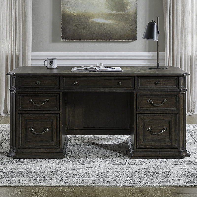  Dillmon Jr Executive Desk w/ Decorative Bead Molding