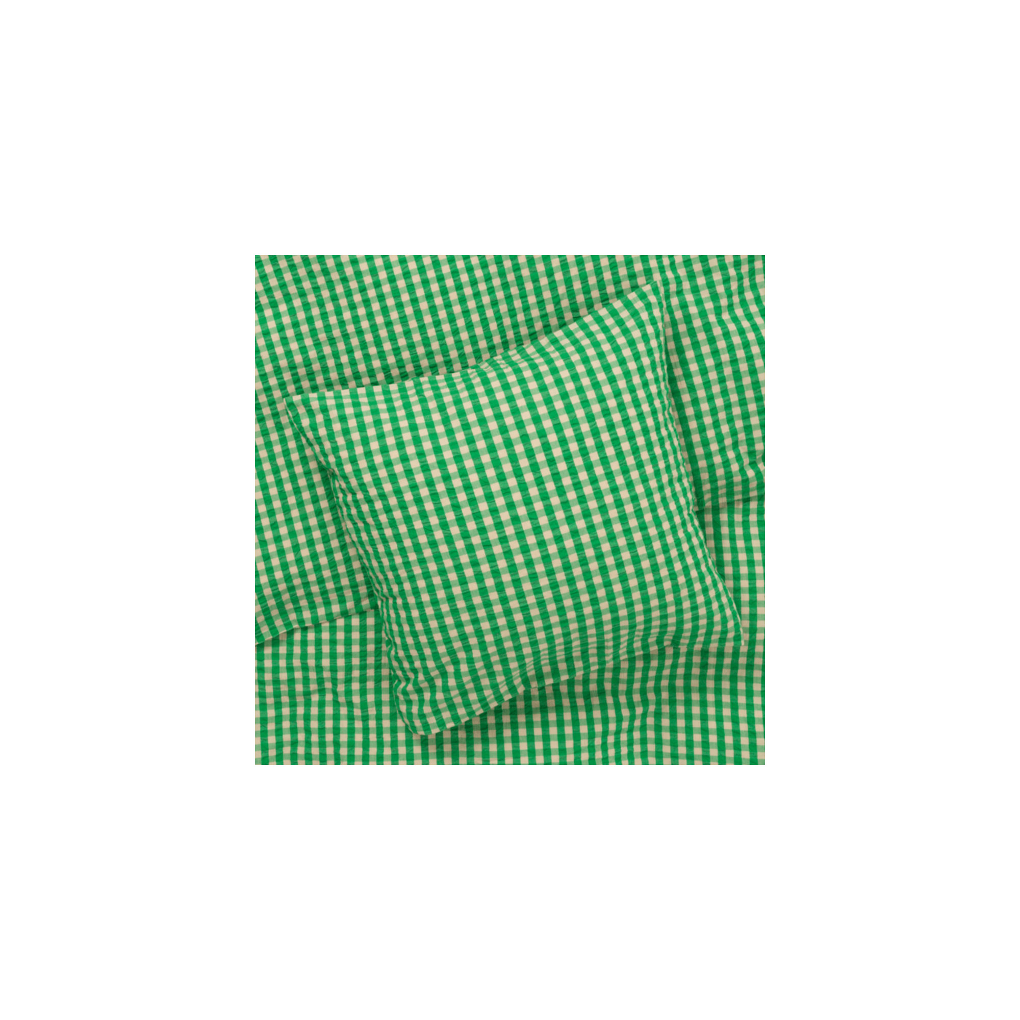 Baek And Bolge Organic Cotton Duvet Cover Set, Full / Double Duvet Cover + 2 Standard Pillowcases, Green/Sand