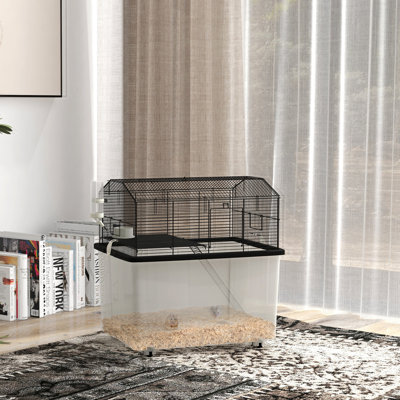Cage à hamster Tucker Murphy Pet ™ avec accessoires, gerbe portatif pour hamster nain et hamster syrien avec fond amovible, rampe, plateforme, bol à nourriture, bouteille d'eau, 22 po x 17 po x 22 po