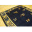 Antique Navy Blue Allover Floral Chinese Square Room Size Peking Rug