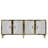 Adams Modern Console Table with Wall Mount Option, White & Gold, 70.9 x 29.5 x 12.6 inches | 100% Melamine Coated Particle Board, Thickness: 0.7 inches | Multiple Shelves, Glamorous Geometric Design for Stylish Spaces-120466115-120466112