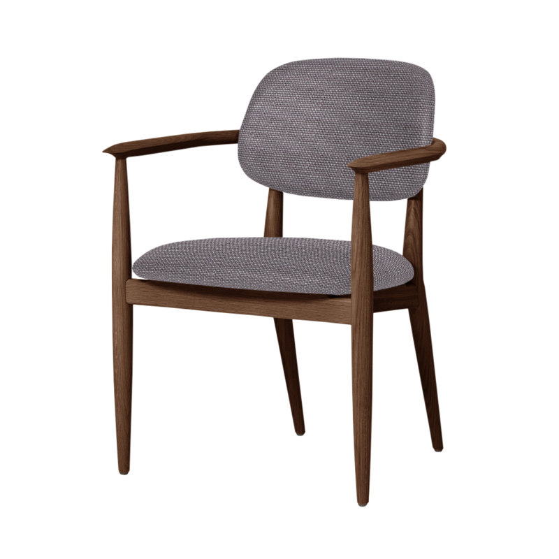 Slow Arm Chair, Natural Walnut, L493 Sanfor Putty 3479
