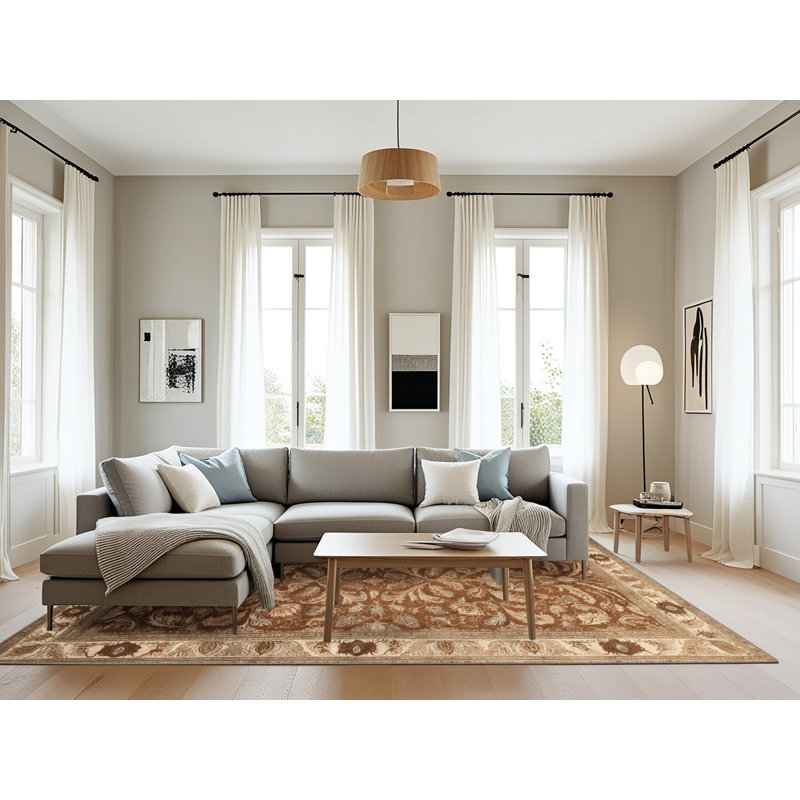 Tapis brun lavable à la machine, Rectangle 6 pi x 9 pi