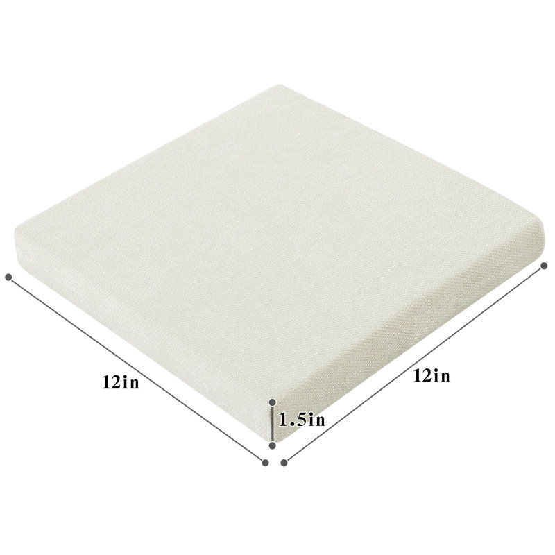Coussins de tabouret carrés avec attaches (ensemble de 2), Beige