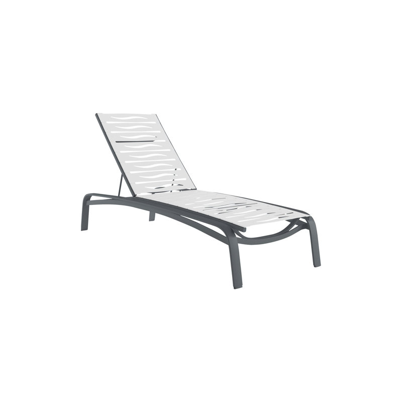 Laguna Beach Outdoor Chaise Lounge, Snow, Graphite