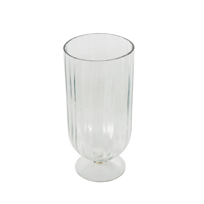 Porte-bougie nervuré en verre Perry and Grey, H 13 po x l 6,25 po x P 6,25 po