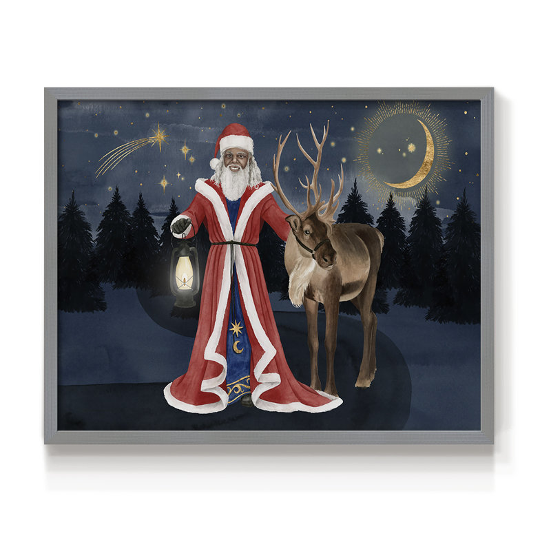 Celestial Christmas Collection A - Reproduction encadrée - Restickable, H 8 po x l 10 po, Gris