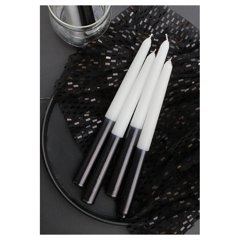 Ensemble de bougies, 4, Blanc/Noir