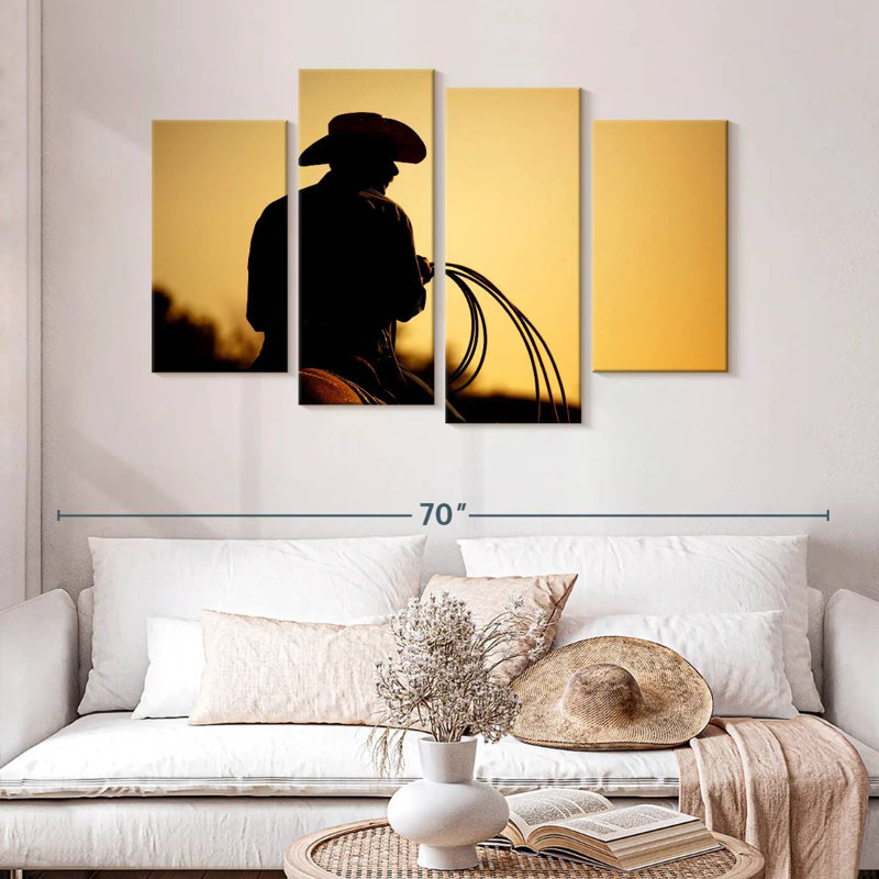 Lelar Cowboy With Lariat, 32" H x 52" W