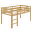 Lit mezzanine bas en bois avec échelle