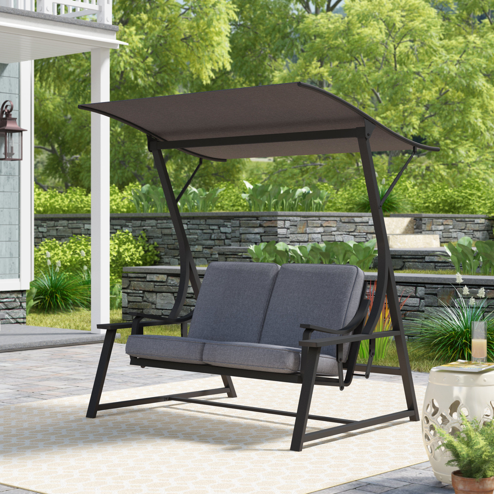 Arlmont & Co. Bellapais Glider Porch Swing with Stand & Reviews | Wayfair