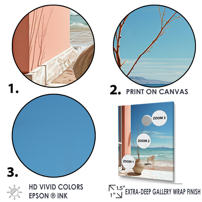 «Coastal Dream Simplicity Retreat» sur toile, Cadre photo argenté, H 32 po x l 24 po x P 1 po