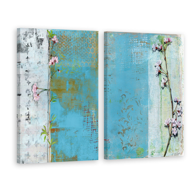 Willow Bloom - ensemble de 2 reproductions sur toile, H 18 po x l 12 po x L 1,5 po