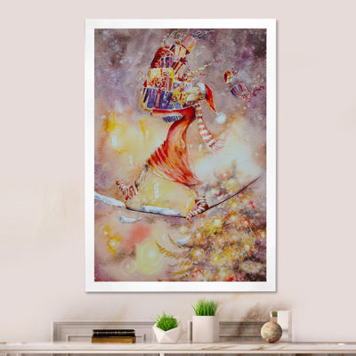 Caricature du Père Noël - reproduction de cadre photo sur toile