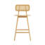 Tabouret de bar d'intérieur en bois, finition naturelle, ensemble de 2