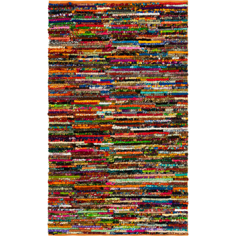 Lilan Cotton Abstract Indoor Rug, Rectangle 5'1" x 8'