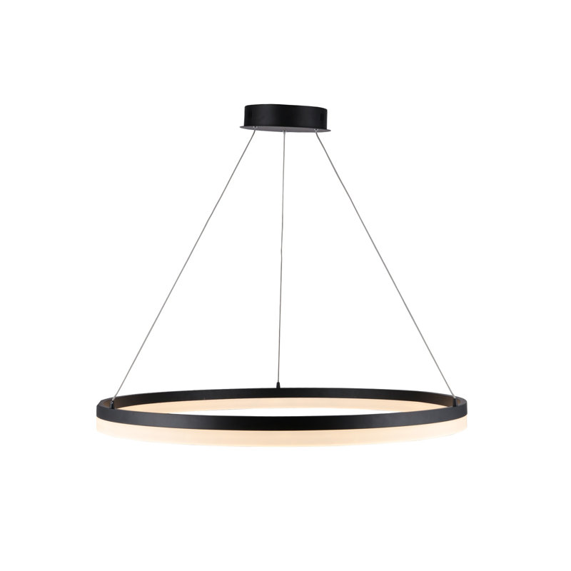 1 - Light LED Unique/Statement Pendant, Black, 2.2" H x 39.4" W x 1" D