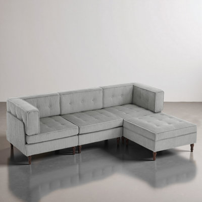 4 - Piece Corduroy Sectional