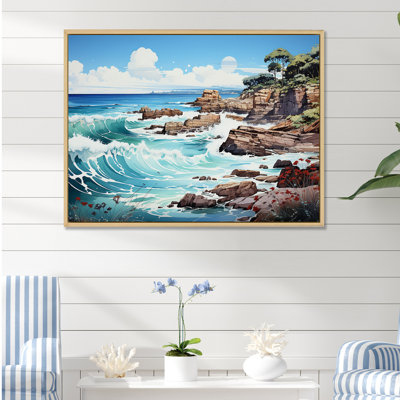 «Blue Beach Waves Fusion II», reproduction sur toile
